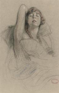 ABLETT William Albert 1877-1937,reclining female figure holding a fan,Christie's GB 2010-08-10