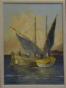 ABOUGIT Marcel 1900-1900,Pêcheurs en méditerranée,Etienne de Baecque FR 2018-09-19