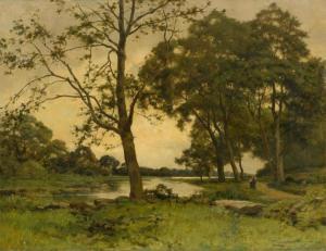 ABRAHAM Tancrède 1836-1895,A river landscape,Galerie Koller CH 2016-09-21
