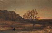 ABRAHAM Tancrède 1836-1895,Paysage le soir,1869,Millon & Associés FR 2011-06-17