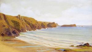 ABRAHAMS Anna Adelaide 1849-1930,Polurrian Cove looking towards Mullion Islan,1900,Woolley & Wallis 2017-09-12