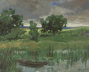 ABRAMOWITCH BALUNIN Michail 1875-1927,By the Lake,Shapiro Auctions US 2013-11-16