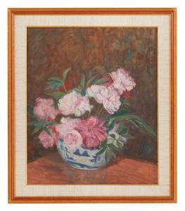 ABRAMS Lucien 1870-1941,Still Life of Peonies in a Cantonese Bowl,New Orleans Auction US 2023-03-25