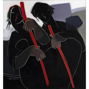 ABRISHAMI Hessam 1951,Rhythm in Red,2000,Clars Auction Gallery US 2022-09-16