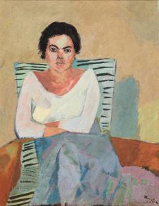 ABSOLON Kurt 1925-1958,Adele in an armchair,1957,im Kinsky Auktionshaus AT 2023-04-18