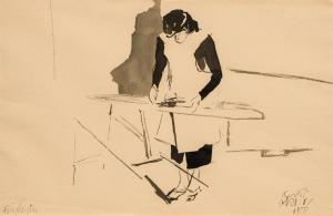 ABSOLON Kurt 1925-1958,Adele ironing,1958,im Kinsky Auktionshaus AT 2023-04-18