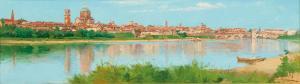 ACERBI Ezechiele 1850-1920,Blick auf Pavia vom Ticino aus gesehen,Palais Dorotheum AT 2022-06-20