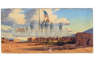 ACEVES JOSÉ 1909-1968,Scene from the Mexican War,1936,Susanin's US 2020-09-23