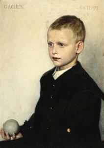 ACHEN Georg Nikolaj 1860-1912,Portrait of a boy holding a ball,1893,Bruun Rasmussen DK 2023-05-01