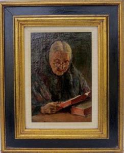 ACHENBACH Oscar 1868-1935,WOMAN READING BOOKS,Hood Bill & Sons US 2020-03-24