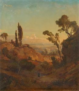 ACHENBACH Oswald 1827-1905,Mönch in italienischer Landschaft,1840,Van Ham DE 2024-01-30