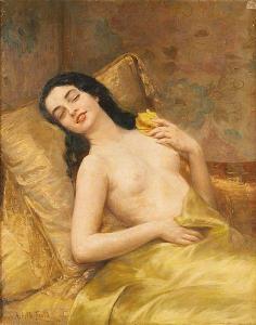 ACHILLE FOULD Melle Georges 1865-1951,Jeune femme nue endormie,Horta BE 2016-03-21