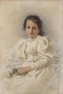 ACHINI Angelo 1850-1930,Fanciulla con rose in mano,Il Ponte Casa D'aste Srl IT 2014-10-29