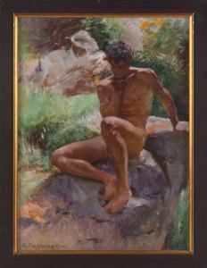 ACHTENHAGEN August 1865-1938,Nude in a Landscape,Eldred's US 2023-08-30