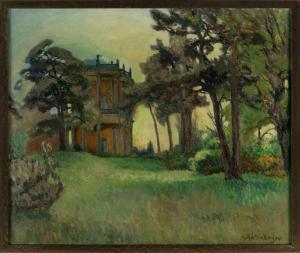 ACHTENHAGEN August 1865-1938,Stately home surrounded by trees,Eldred's US 2022-11-03