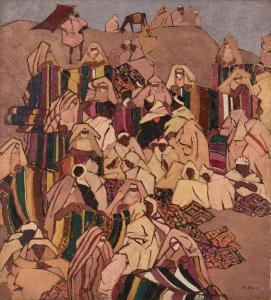ACKEIN Marcelle 1882-1952,Le souk aux tapis à Marrakec,1921,Artcurial | Briest - Poulain - F. Tajan 2021-12-30