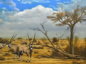 ACKERMAN Fourie,Gemsbok Landscape,5th Avenue Auctioneers ZA 2016-06-05