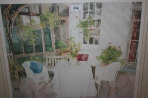 ACKERMANN Richard 1942,Conservatory, table and chairs,Lawrences of Bletchingley GB 2018-01-23