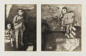 ACKERMANN Rita 1968,Work (a set of 2 in a frame),Mainichi Auction JP 2023-01-13