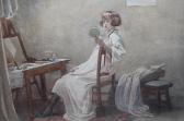 ACKLAND judith,study of a young lady at a dressing table,Lawrences of Bletchingley GB 2022-09-06