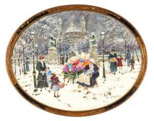 ACOQUAT Louise Marie 1879-1939,La marchande de fleurs dans un parc e,Cannes encheres, Appay-Debussy 2023-10-13