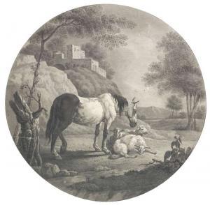 ADAM Albrecht 1786-1862,Horse and sheep in a landscape,Nagel DE 2007-03-21