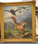ADAM Benno Raffael 1812-1892,Fox with a dead hare being swooped on by a flock o,Tennant's 2016-01-09