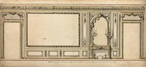 ADAM Edme 1700-1700,Projet de boiserie avec miroir et cheminée,Daguerre FR 2016-03-31