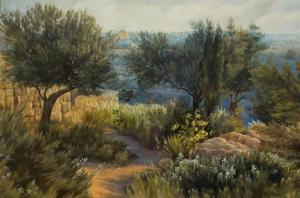 ADAM Elena 1973,Olive trees overlooking Jerusalem,Matsa IL 2021-01-26