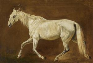 ADAM Franz 1815-1886,Trotting White Horse,1859,Neumeister DE 2022-03-31