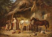ADAM Franz 1815-1886,Zigeuner bei der Rast mit Pferden vor Bauernh,1859,Hargesheimer Kunstauktionen 2010-09-11