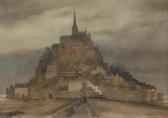 ADAM Henri 1864-1917,Vue du Mont Saint-Michel de nuit,1909,Ader FR 2014-11-14