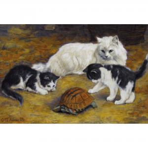 ADAM III Julius 1895-1969,Spielende Katzen mit Schildkröte,Dobiaschofsky CH 2013-05-15