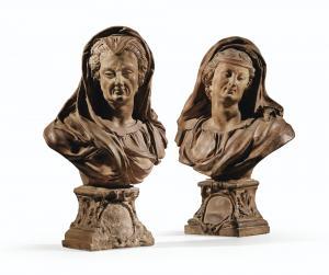 ADAM Jacob Sigisbert 1670-1747,Bustes de deux femmes,Sotheby's GB 2015-06-17