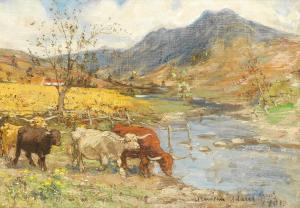 ADAM Jnr. Joseph Denovan 1870-1935,Cattle by a riverside,1901,Bonhams GB 2023-09-14