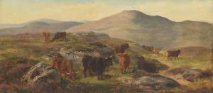 ADAM Joseph Denovan 1842-1896,Cattle in a highland landscape bears,Sworders GB 2023-09-26