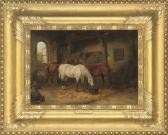 ADAM Julius I 1826-1874,Three horses in a stable,Christie's GB 2008-07-08