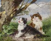ADAM Julius II 1852-1913,Two Kittens with Butterflies,Neumeister DE 2019-09-25