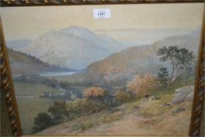 ADAMS Albert George 1854-1893,Figures on a hillside overlooking a va,1885,Lawrences of Bletchingley 2015-06-09