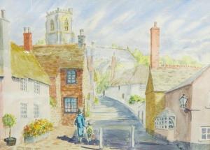 ADAMS Alex 1900,Village scene with church in background,The Cotswold Auction Company GB 2016-10-25
