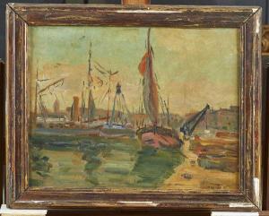 ADAMS Bernard 1884-1965,BEVue du port de Marseille,Adjug'art FR 2017-06-13