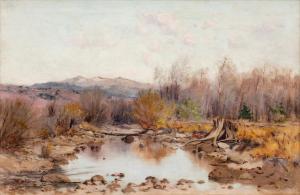 ADAMS Charles Partridge 1858-1942,In Mile Creek in Autumn,1894,Hindman US 2023-05-04