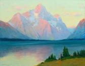 ADAMS Charles Partridge 1858-1942,Sunrise on Mt. Moran from Jackson......,Coeur d'Alene 2013-07-27