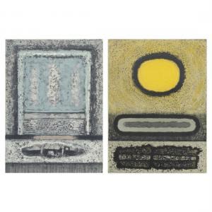 ADAMS Clinton 1918-2002,Untitleds (Abstracts with Gray and Yellow),Clars Auction Gallery 2023-11-16