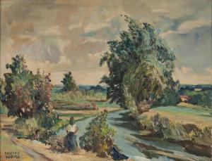 ADAMS Danton F. 1904-1991,Plein-air landscapes with figures,Capes Dunn GB 2020-09-22