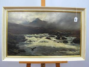 ADAMS Douglas 1853-1920,Mountainous River Landscape, with bird catching f,Sheffield Auction Gallery 2021-10-29