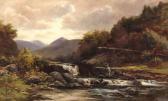 ADAMS Douglas 1853-1920,SIGNED , OIL, Highland River Landscape with Angler,Keys GB 2007-12-07