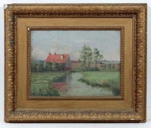 ADAMS E.Frank 1871-1940,Cottage beside a stream,1909,Dickins GB 2015-07-03