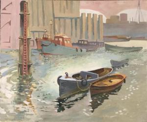 ADAMS Ernest D 1884-1963,Harbour Scene,Rowley Fine Art Auctioneers GB 2019-10-05