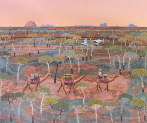 ADAMS Greg 1949,Camels in the outback,1989,Bellmans Fine Art Auctioneers GB 2017-11-14